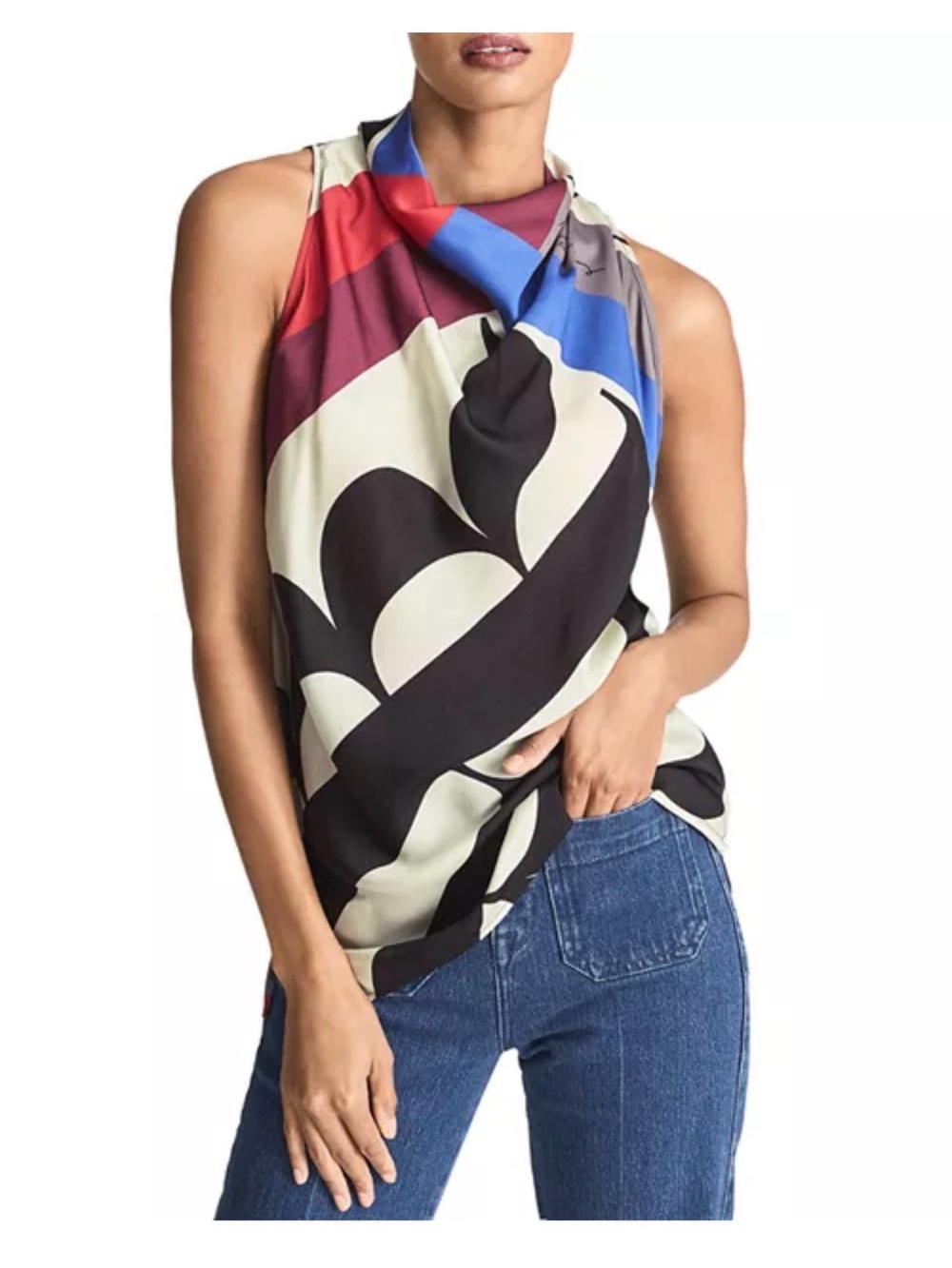 NWT REISS Keeley Scarf Top